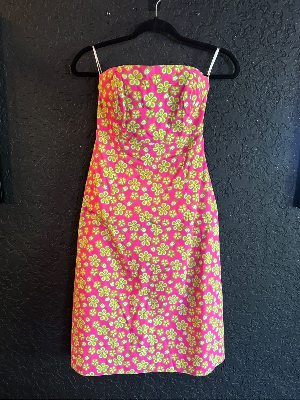 Lilly Pulitzer Hot Pink Strapless Floral Dress